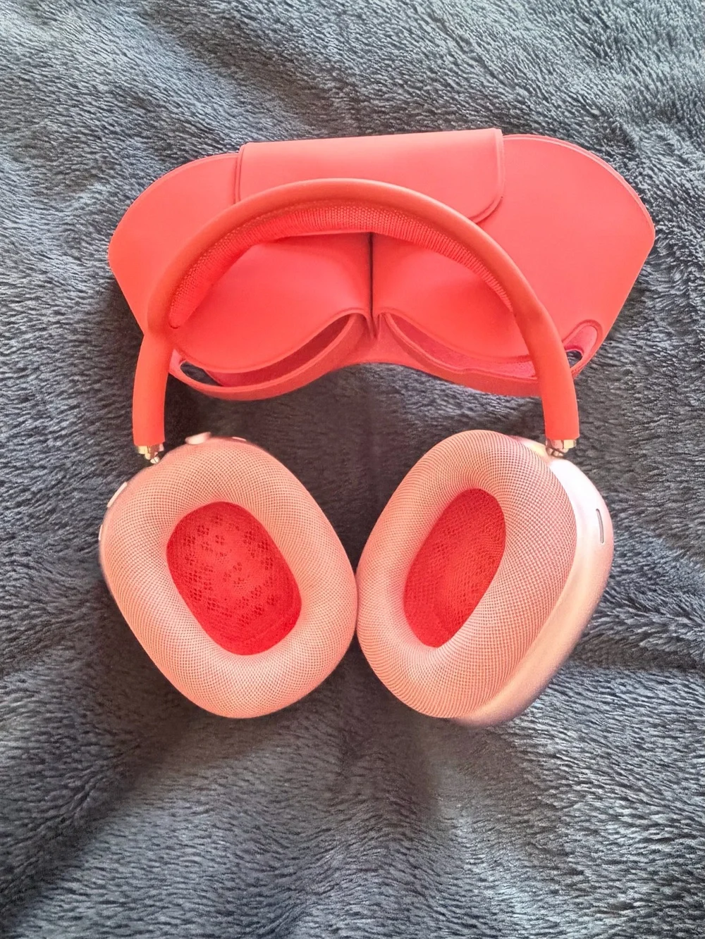 Apple Over-Ear Headphones Pink and Red